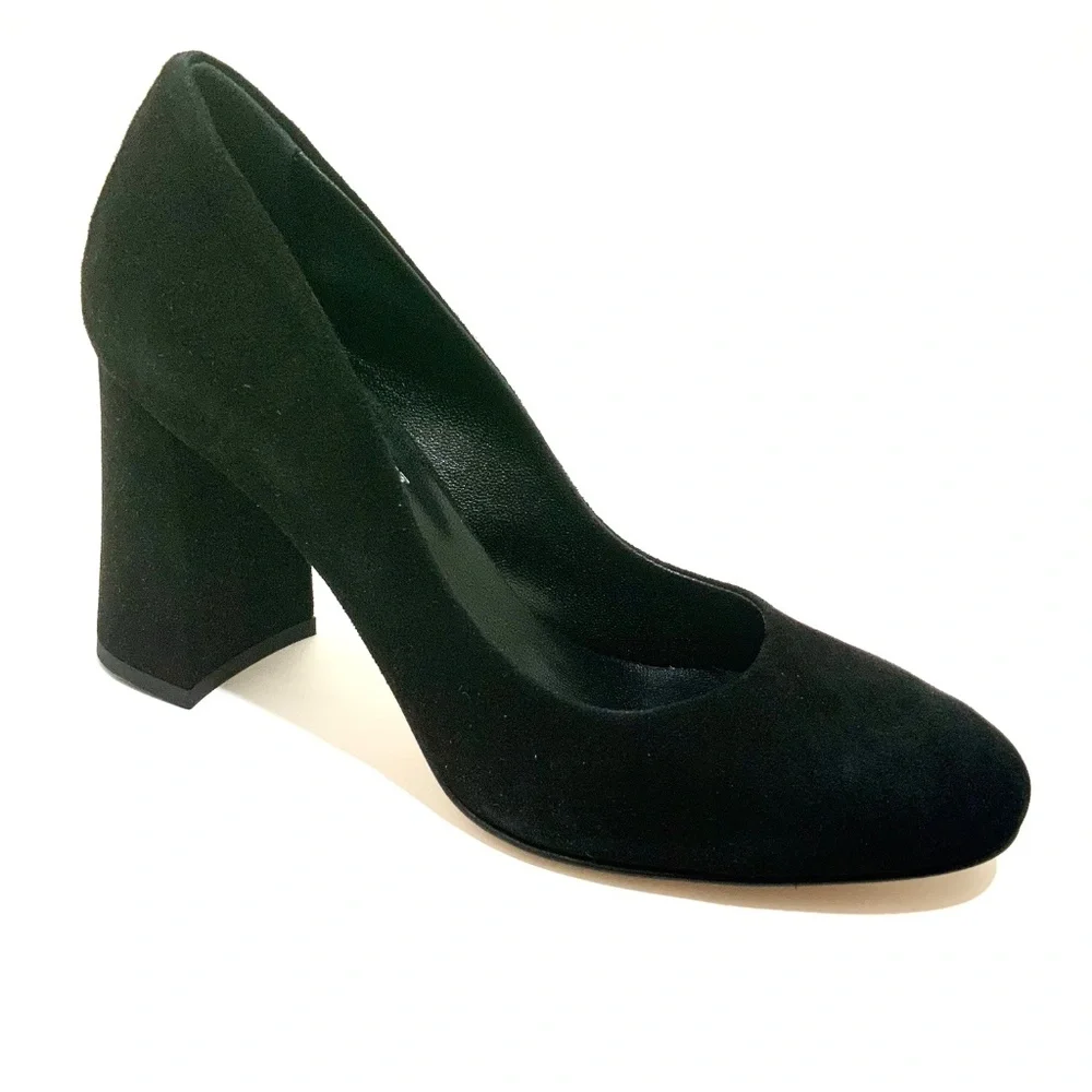 CORDANI Hannette Black Suede Leather Shoes Round Toe Womens Block Heel Pump 37 - Picture 9 of 11